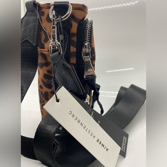 On Top of The World Water Bottle Cross Body Holder Leather Jungle Leopard Nylon - Picture 3 of 8